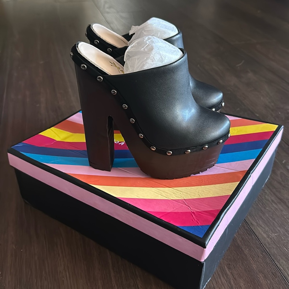 XYD Cork Platform Super High Heels Mules